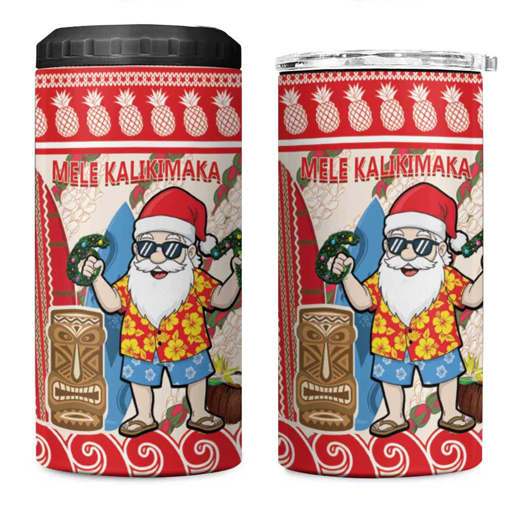 Hawaii Christmas Six Seven 4 in 1 Can Cooler Tumbler Mele Kalikimaka Funny Santa 67 Gen Alpha Slang - Polynesian Pride