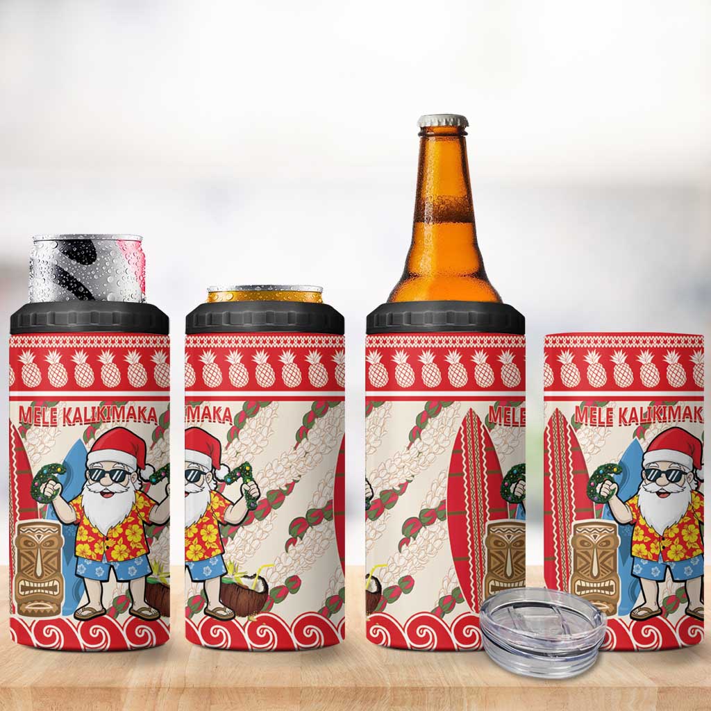 Hawaii Christmas Six Seven 4 in 1 Can Cooler Tumbler Mele Kalikimaka Funny Santa 67 Gen Alpha Slang - Polynesian Pride