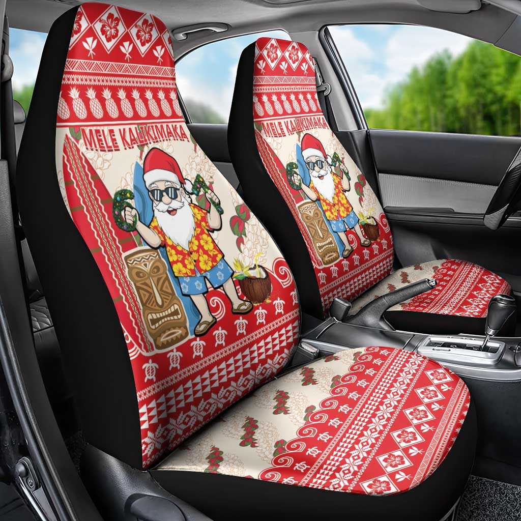 Hawaii Christmas Six Seven Car Seat Cover Mele Kalikimaka Funny Santa 67 Gen Alpha Slang - Polynesian Pride