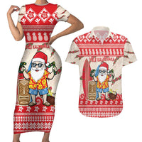 Hawaii Christmas Six Seven Couples Matching Short Sleeve Bodycon Dress and Hawaiian Shirt Mele Kalikimaka Funny Santa 67 Gen Alpha Slang - Polynesian Pride