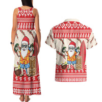 Hawaii Christmas Six Seven Couples Matching Tank Maxi Dress and Hawaiian Shirt Mele Kalikimaka Funny Santa 67 Gen Alpha Slang - Polynesian Pride