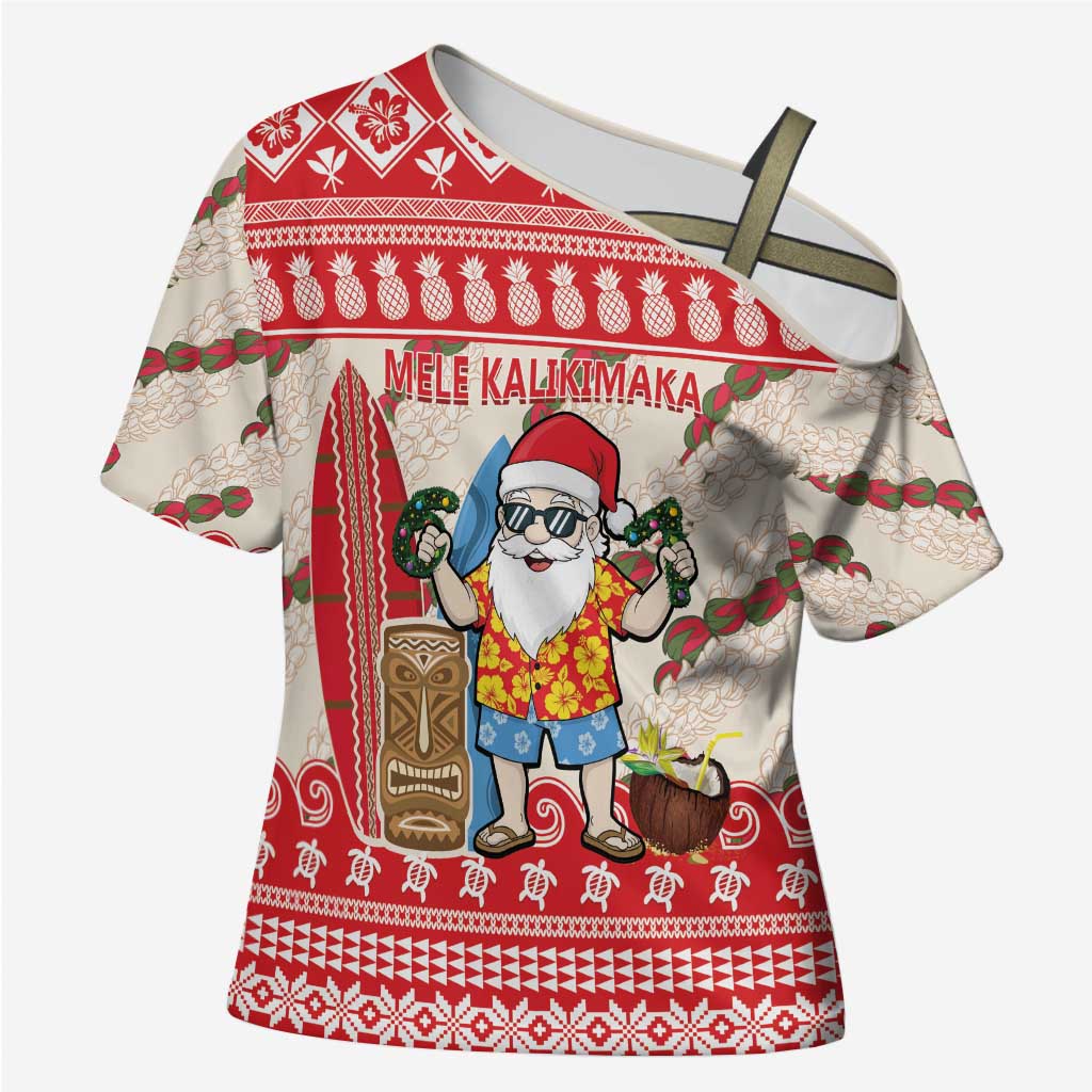 Hawaii Christmas Six Seven Cross Shoulder Shirt Mele Kalikimaka Funny Santa 67 Gen Alpha Slang - Polynesian Pride