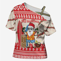 Hawaii Christmas Six Seven Cross Shoulder Shirt Mele Kalikimaka Funny Santa 67 Gen Alpha Slang - Polynesian Pride