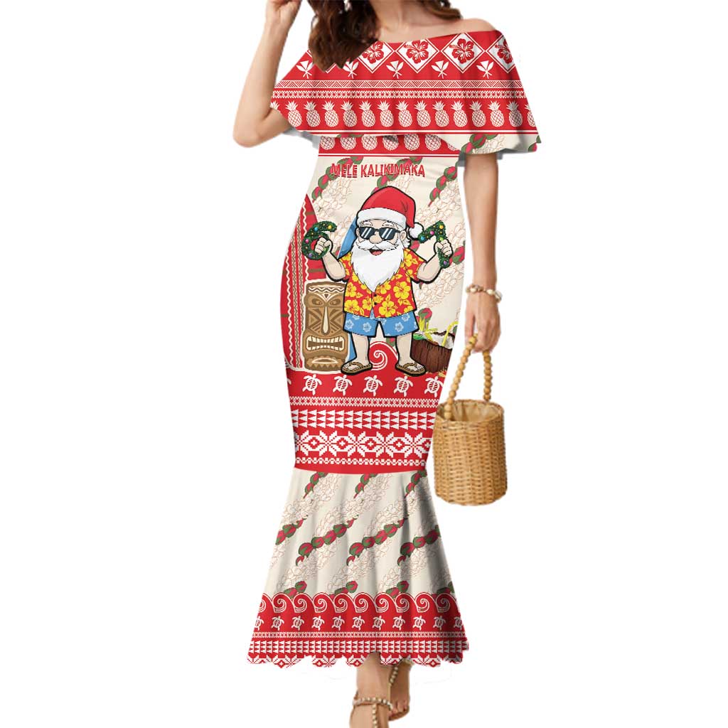 Hawaii Christmas Six Seven Family Matching Mermaid Dress and Hawaiian Shirt Mele Kalikimaka Funny Santa 67 Gen Alpha Slang - Polynesian Pride