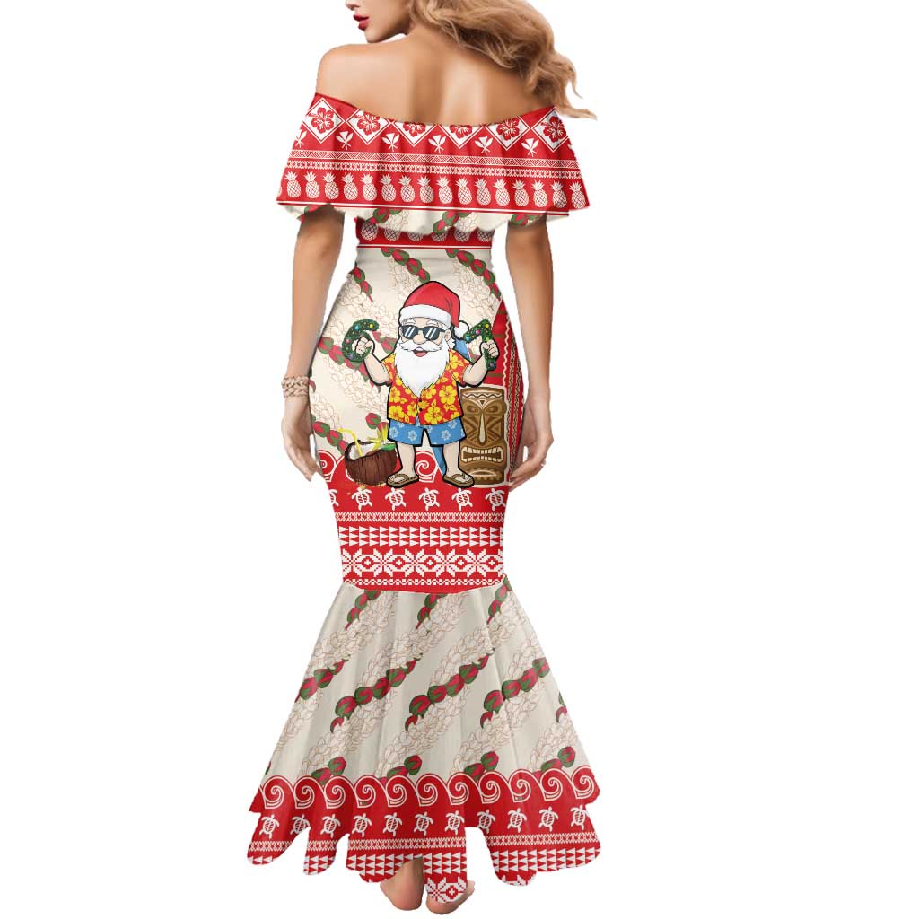 Hawaii Christmas Six Seven Family Matching Mermaid Dress and Hawaiian Shirt Mele Kalikimaka Funny Santa 67 Gen Alpha Slang - Polynesian Pride