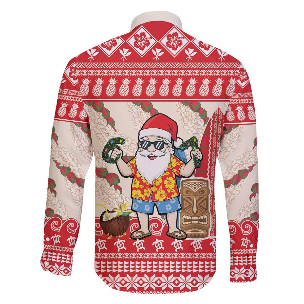 Hawaii Christmas Six Seven Family Matching Off The Shoulder Long Sleeve Dress and Hawaiian Shirt Mele Kalikimaka Funny Santa 67 Gen Alpha Slang - Polynesian Pride