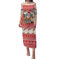 Hawaii Christmas Six Seven Family Matching Puletasi and Hawaiian Shirt Mele Kalikimaka Funny Santa 67 Gen Alpha Slang - Polynesian Pride