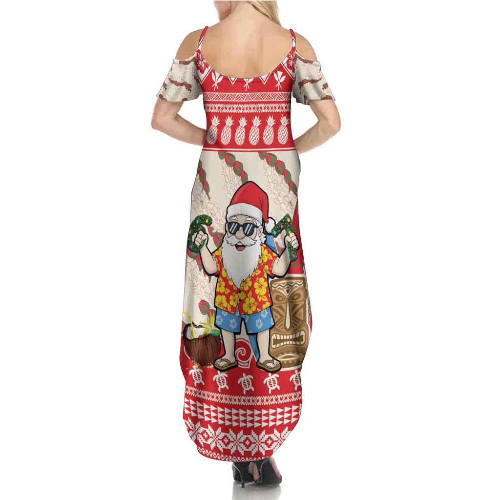 Hawaii Christmas Six Seven Family Matching Summer Maxi Dress and Hawaiian Shirt Mele Kalikimaka Funny Santa 67 Gen Alpha Slang - Polynesian Pride