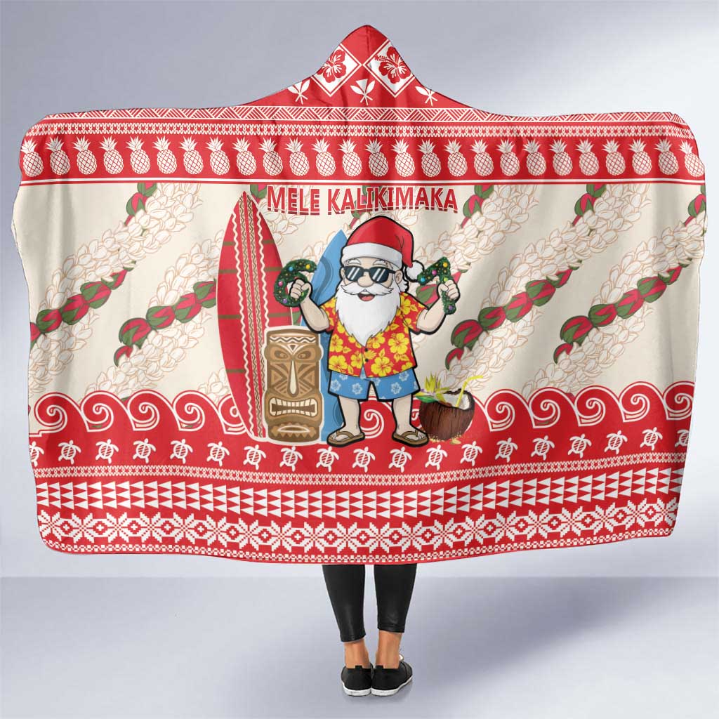 Hawaii Christmas Six Seven Hooded Blanket Mele Kalikimaka Funny Santa 67 Gen Alpha Slang - Polynesian Pride