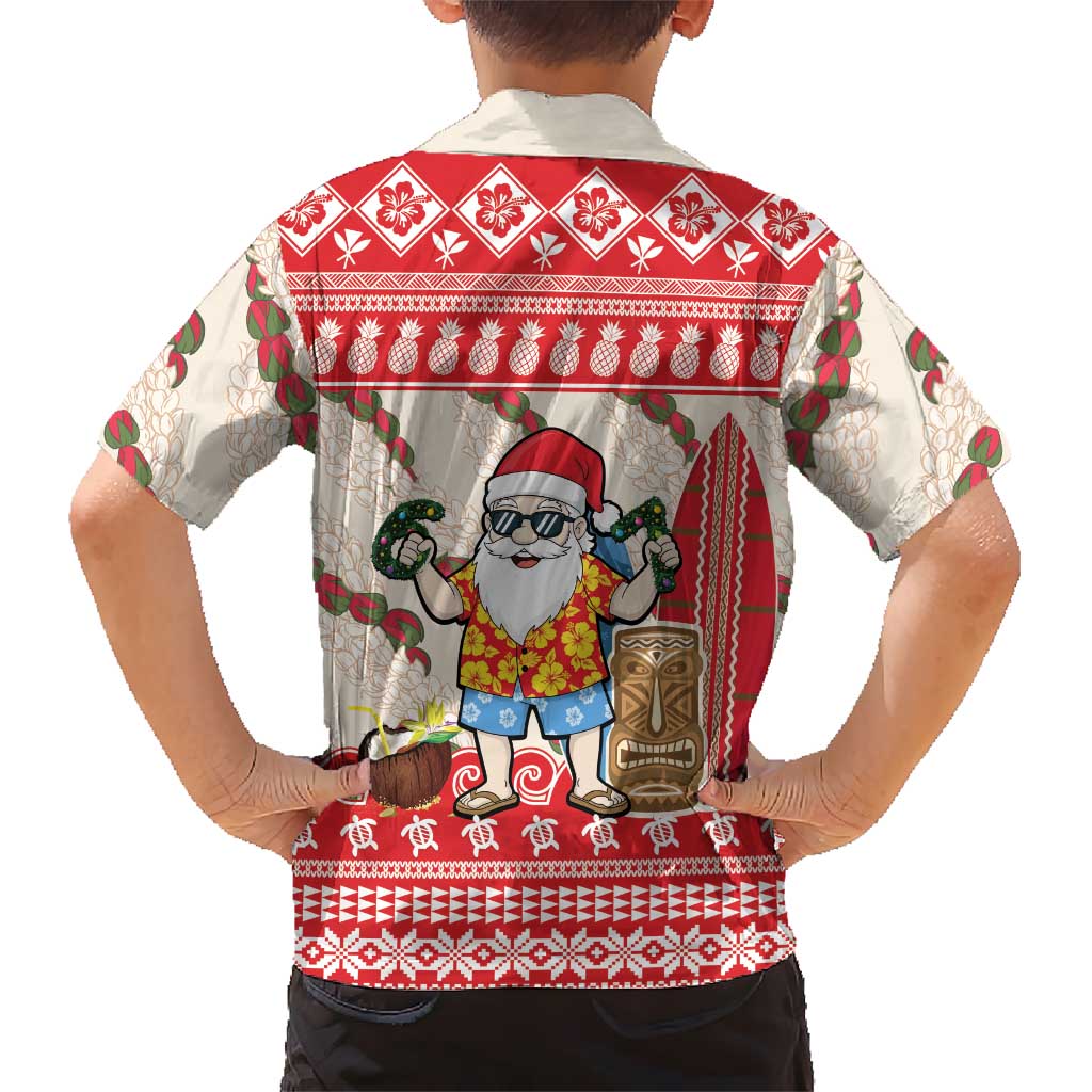Hawaii Christmas Six Seven Kid Hawaiian Shirt Mele Kalikimaka Funny Santa 67 Gen Alpha Slang LT14 - Polynesian Pride