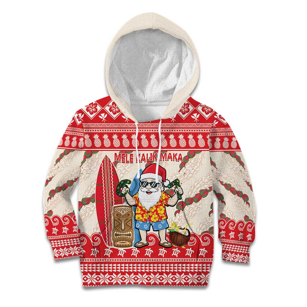Hawaii Christmas Six Seven Kid Hoodie Mele Kalikimaka Funny Santa 67 Gen Alpha Slang - Polynesian Pride