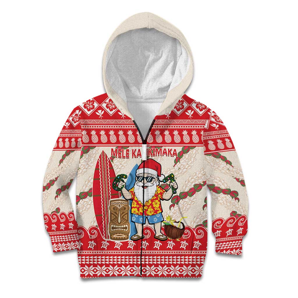 Hawaii Christmas Six Seven Kid Hoodie Mele Kalikimaka Funny Santa 67 Gen Alpha Slang - Polynesian Pride