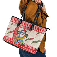 Hawaii Christmas Six Seven Leather Tote Bag Mele Kalikimaka Funny Santa 67 Gen Alpha Slang LT14 - Polynesian Pride