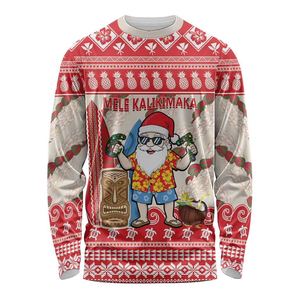 Hawaii Christmas Six Seven Long Sleeve Shirt Mele Kalikimaka Funny Santa 67 Gen Alpha Slang - Polynesian Pride