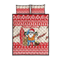 Hawaii Christmas Six Seven Quilt Bed Set Mele Kalikimaka Funny Santa 67 Gen Alpha Slang - Polynesian Pride
