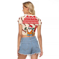 Hawaii Christmas Six Seven Raglan Cropped T Shirt Mele Kalikimaka Funny Santa 67 Gen Alpha Slang - Polynesian Pride