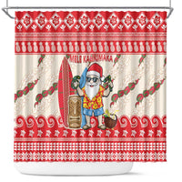 Hawaii Christmas Six Seven Shower Curtain Mele Kalikimaka Funny Santa 67 Gen Alpha Slang - Polynesian Pride