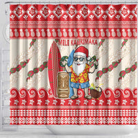 Hawaii Christmas Six Seven Shower Curtain Mele Kalikimaka Funny Santa 67 Gen Alpha Slang - Polynesian Pride