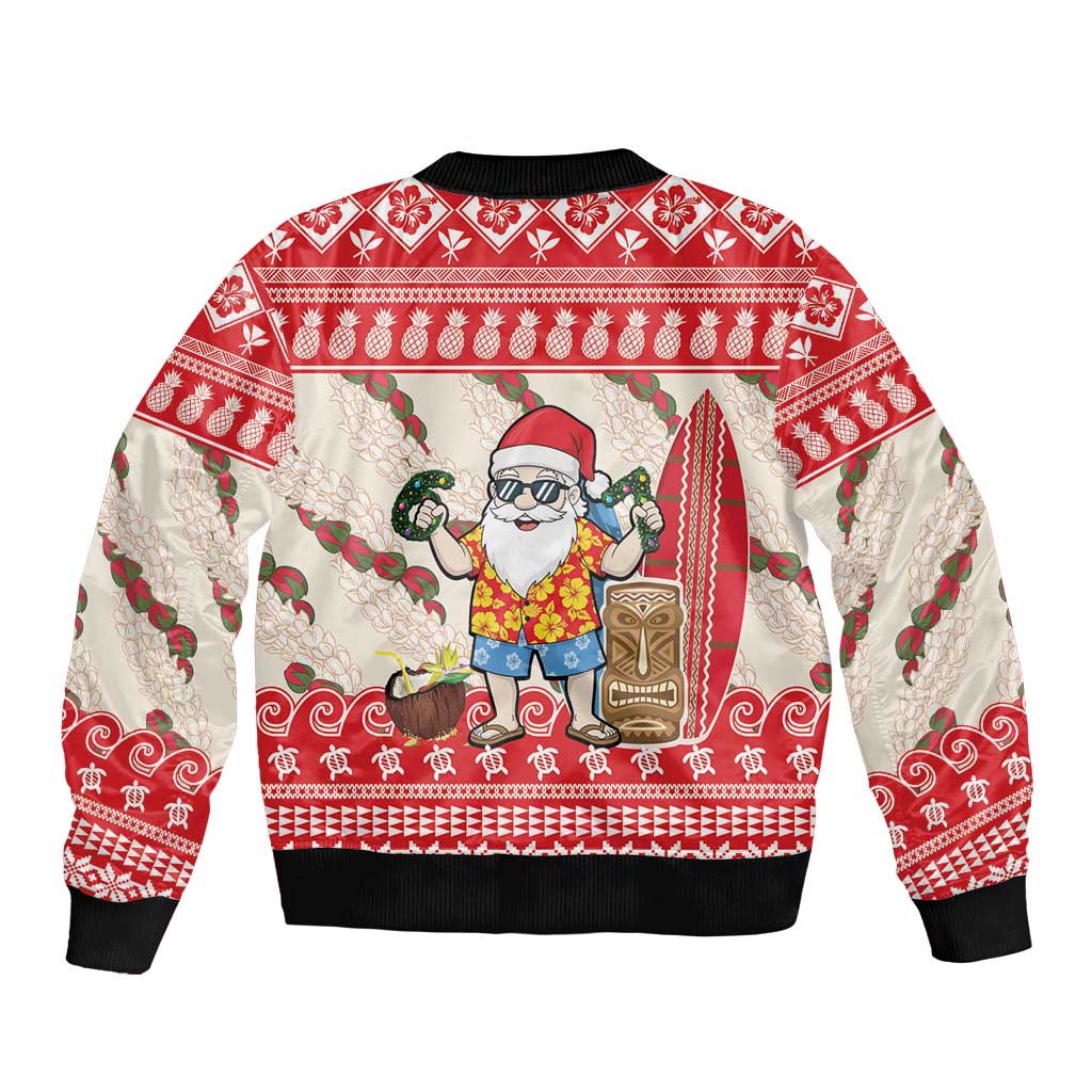 Hawaii Christmas Six Seven Sleeve Zip Bomber Jacket Mele Kalikimaka Funny Santa 67 Gen Alpha Slang - Polynesian Pride