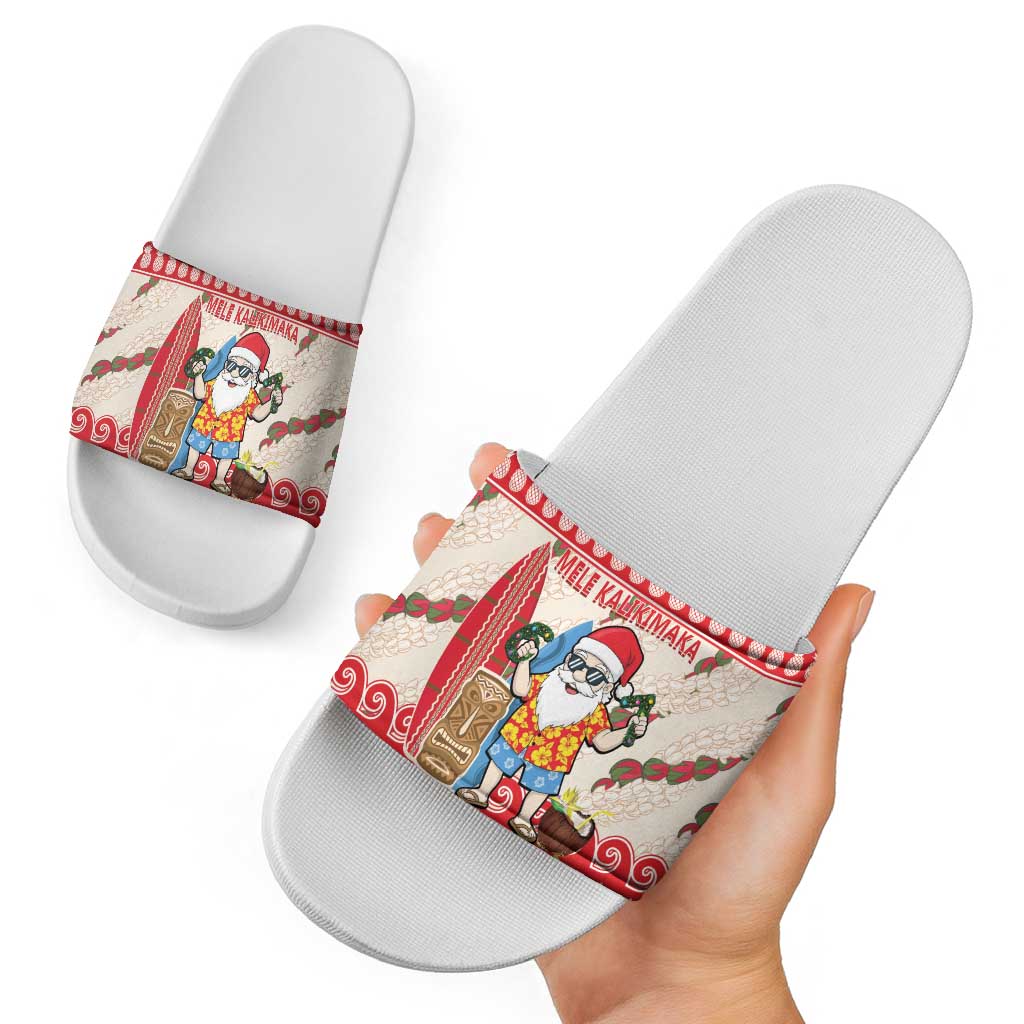 Hawaii Christmas Six Seven Slide Sandals Mele Kalikimaka Funny Santa 67 Gen Alpha Slang - Polynesian Pride