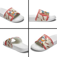 Hawaii Christmas Six Seven Slide Sandals Mele Kalikimaka Funny Santa 67 Gen Alpha Slang - Polynesian Pride