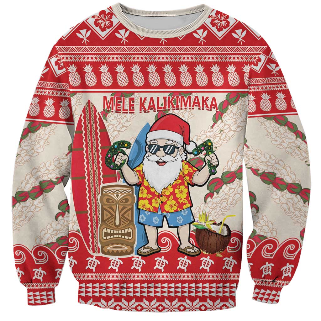 Hawaii Christmas Six Seven Sweatshirt Mele Kalikimaka Funny Santa 67 Gen Alpha Slang - Polynesian Pride