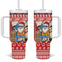 Hawaii Christmas Six Seven Tumbler With Handle Mele Kalikimaka Funny Santa 67 Gen Alpha Slang - Polynesian Pride