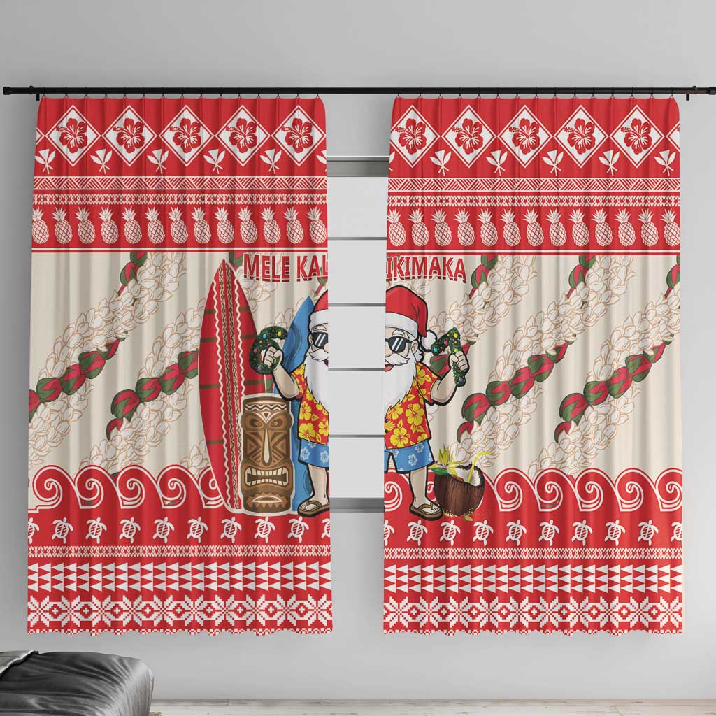 Hawaii Christmas Six Seven Window Curtain Mele Kalikimaka Funny Santa 67 Gen Alpha Slang - Polynesian Pride