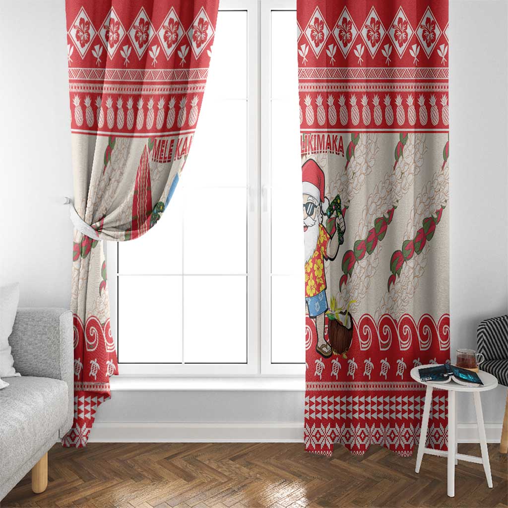 Hawaii Christmas Six Seven Window Curtain Mele Kalikimaka Funny Santa 67 Gen Alpha Slang - Polynesian Pride