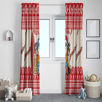 Hawaii Christmas Six Seven Window Curtain Mele Kalikimaka Funny Santa 67 Gen Alpha Slang - Polynesian Pride