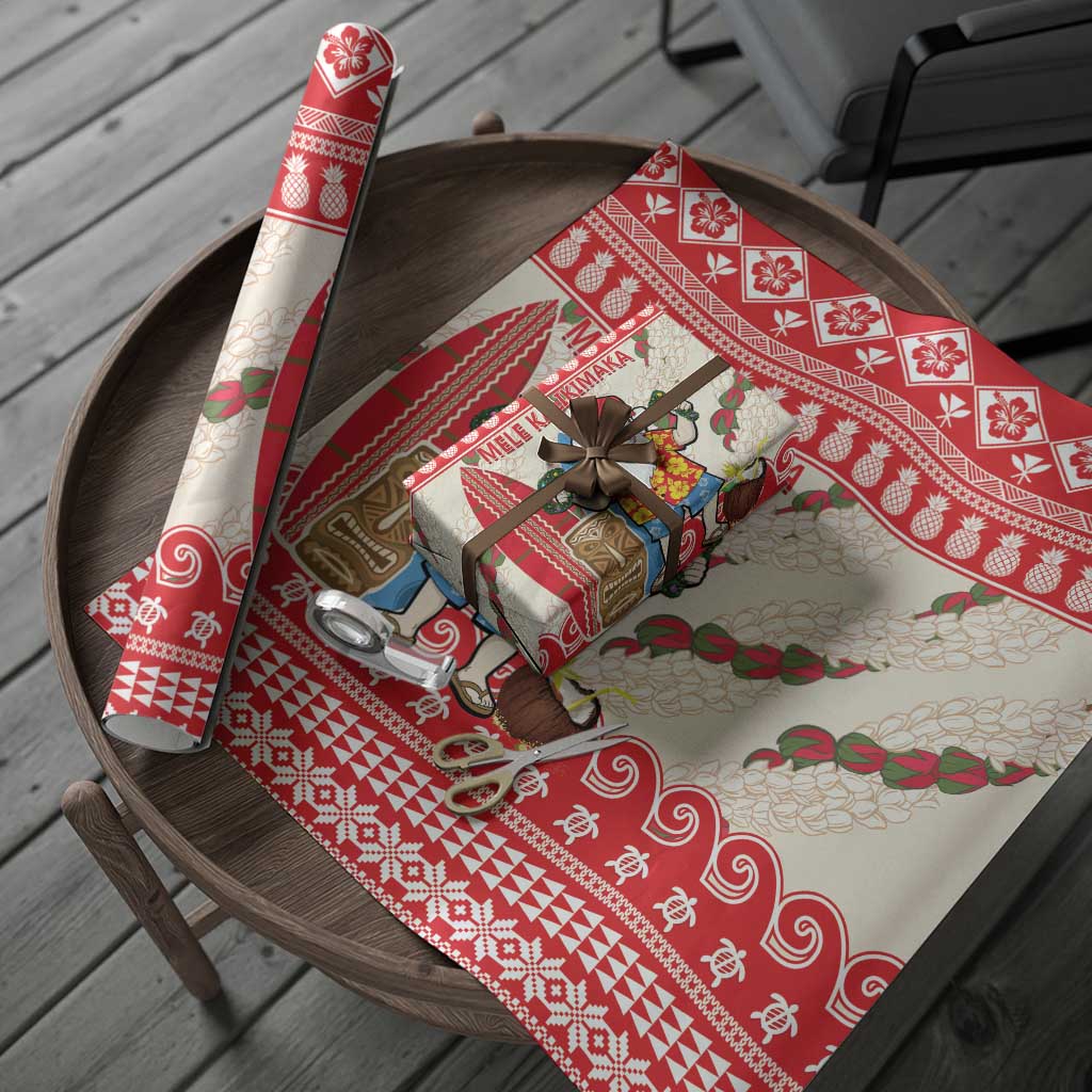 Hawaii Christmas Six Seven Wrapping Paper Mele Kalikimaka Funny Santa 67 Gen Alpha Slang LT14 - Polynesian Pride
