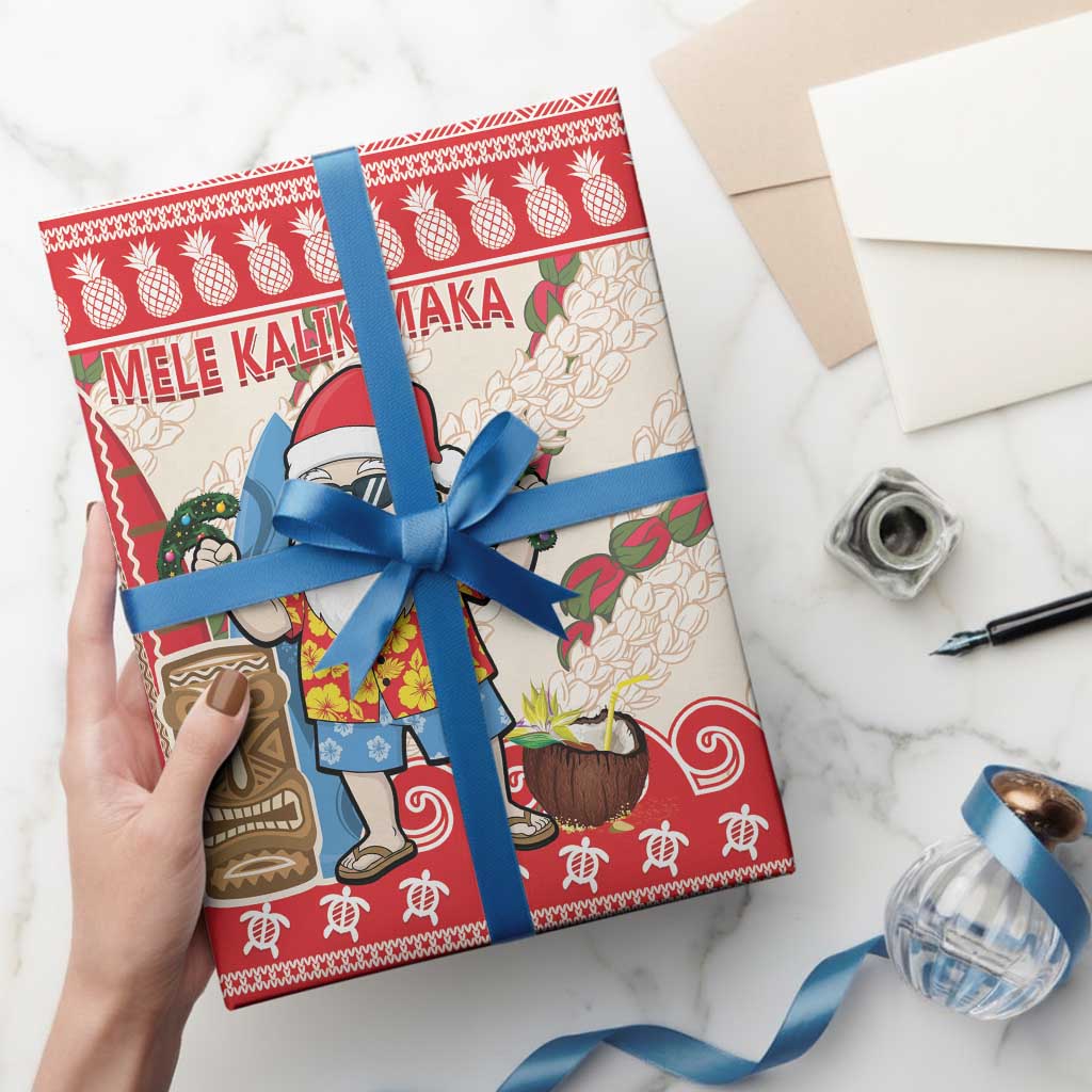 Hawaii Christmas Six Seven Wrapping Paper Mele Kalikimaka Funny Santa 67 Gen Alpha Slang LT14 - Polynesian Pride