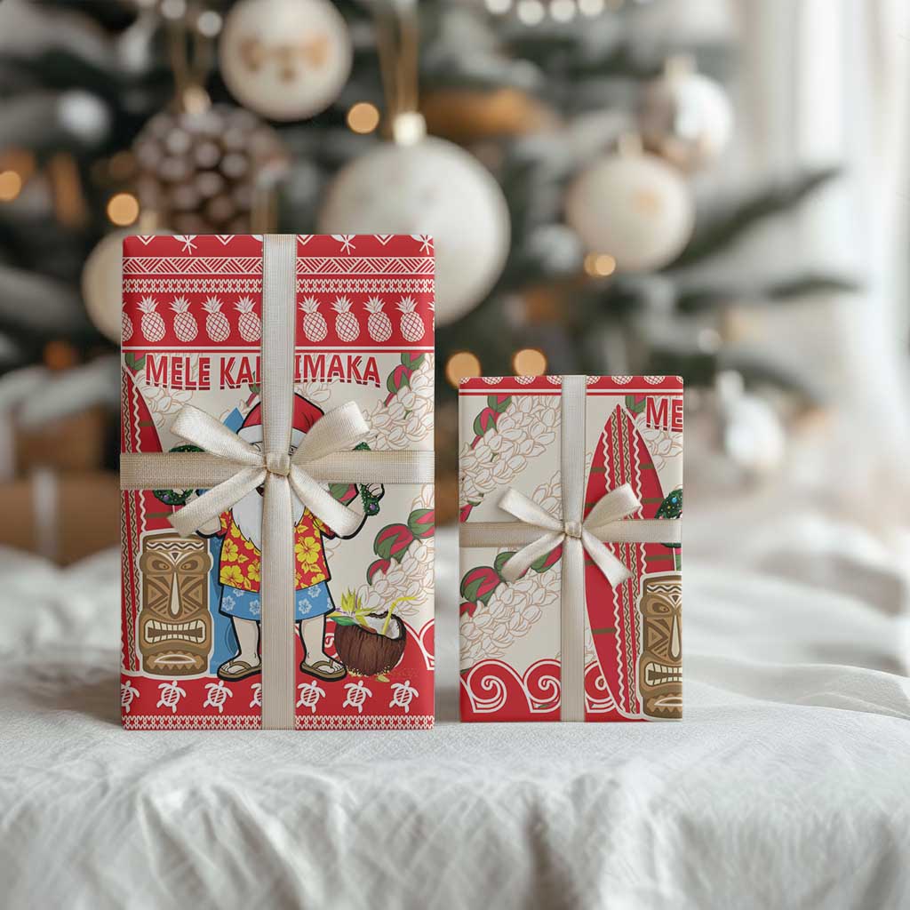 Hawaii Christmas Six Seven Wrapping Paper Mele Kalikimaka Funny Santa 67 Gen Alpha Slang LT14 - Polynesian Pride