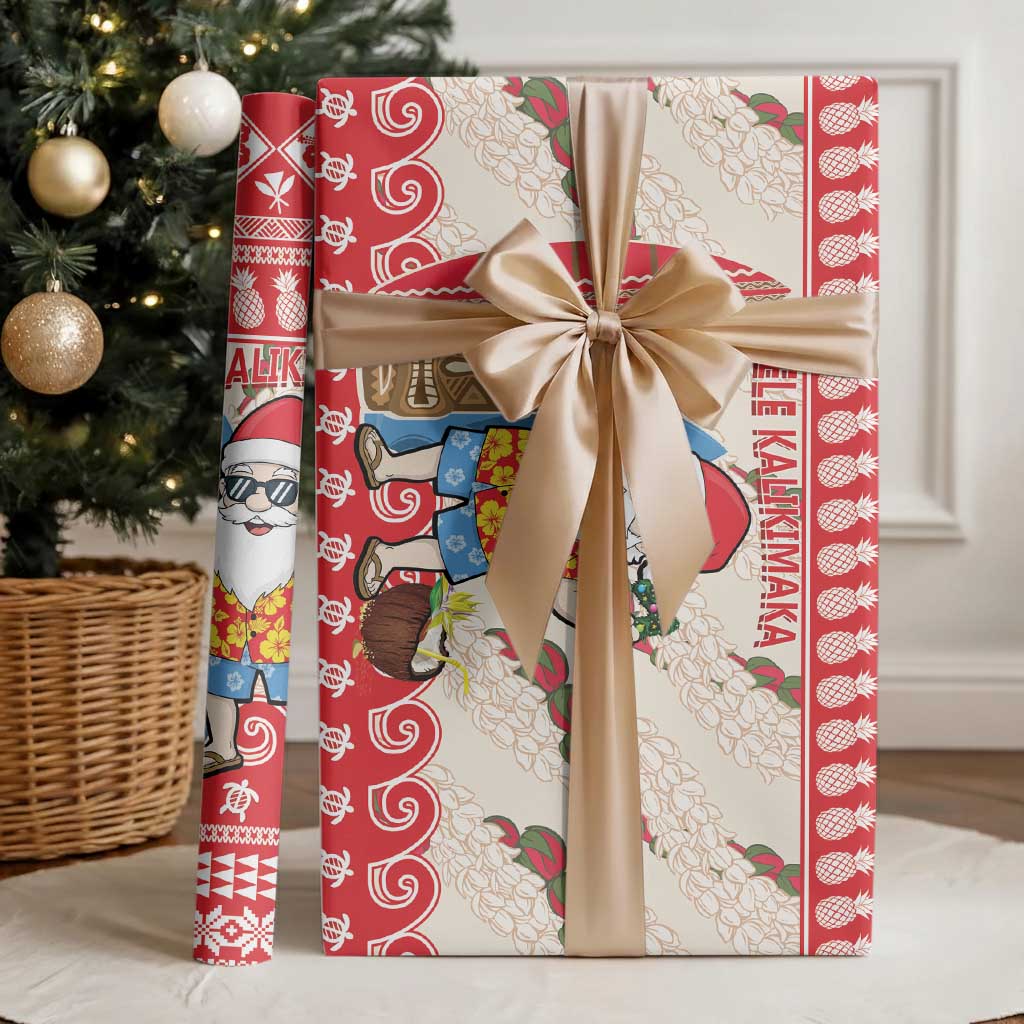 Hawaii Christmas Six Seven Wrapping Paper Mele Kalikimaka Funny Santa 67 Gen Alpha Slang LT14 - Polynesian Pride