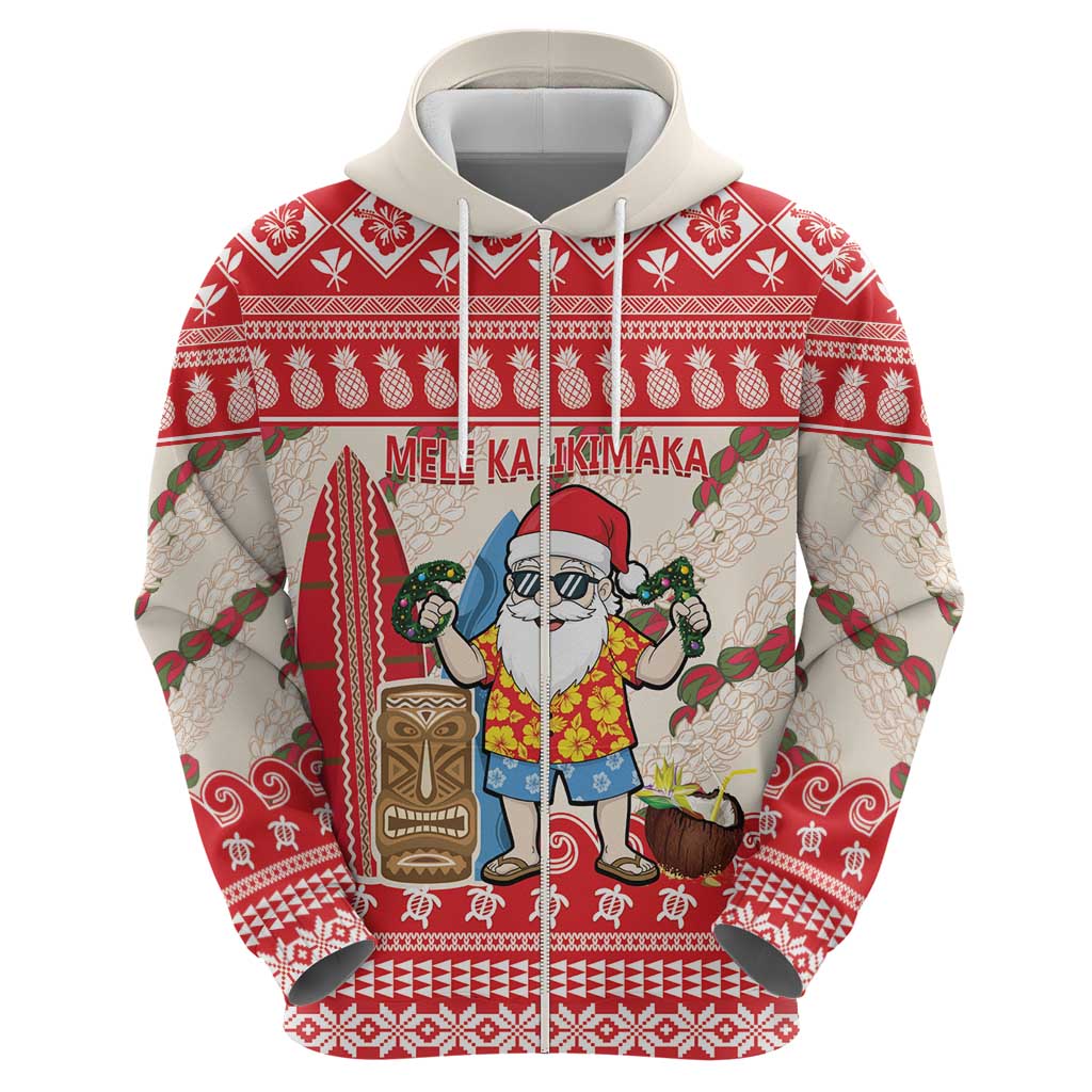 Hawaii Christmas Six Seven Zip Hoodie Mele Kalikimaka Funny Santa 67 Gen Alpha Slang - Polynesian Pride