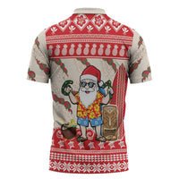 Hawaii Christmas Six Seven Zipper Polo Shirt Mele Kalikimaka Funny Santa 67 Gen Alpha Slang - Polynesian Pride