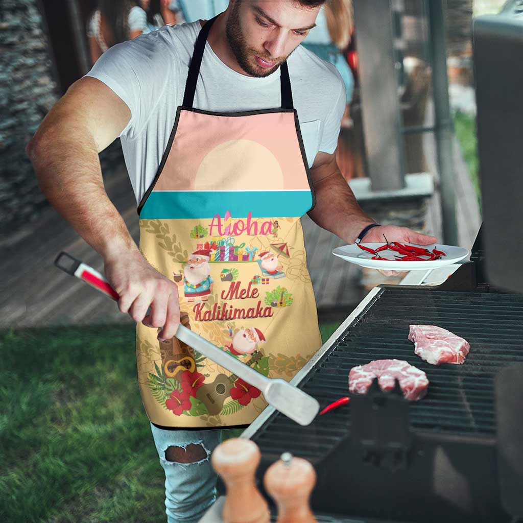 Aloha Hawaii Mele Kalikimaka Apron Beachy Funny Santa Hawaiian Lei - Polynesian Pride