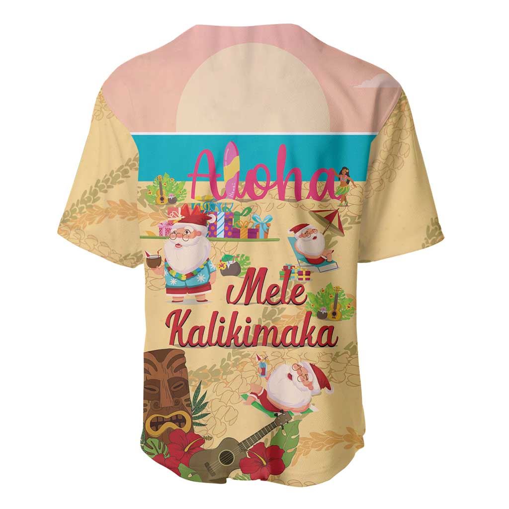 Aloha Hawaii Mele Kalikimaka Baseball Jersey Beachy Funny Santa Hawaiian Lei - Polynesian Pride