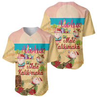 Aloha Hawaii Mele Kalikimaka Baseball Jersey Beachy Funny Santa Hawaiian Lei - Polynesian Pride