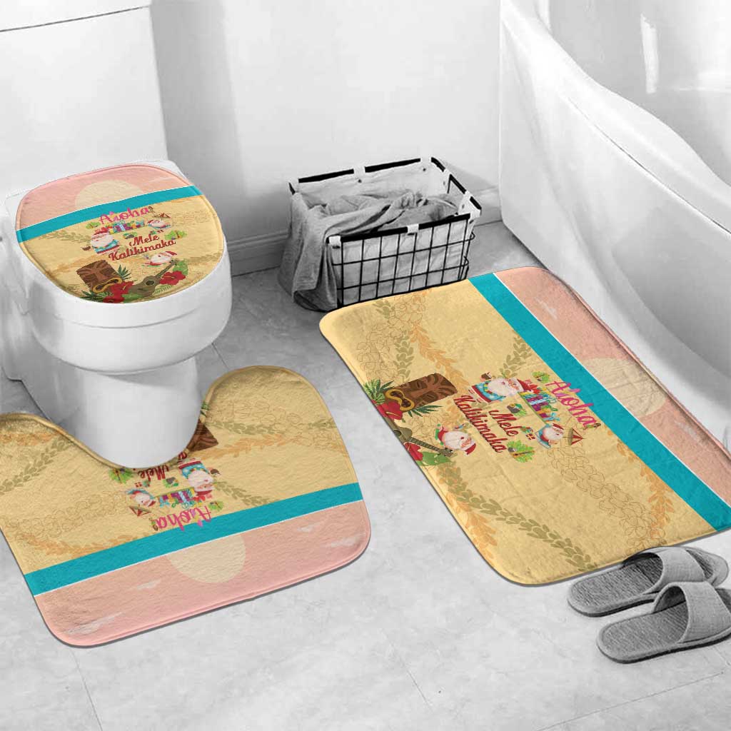 Aloha Hawaii Mele Kalikimaka Bathroom Set Beachy Funny Santa Hawaiian Lei - Polynesian Pride