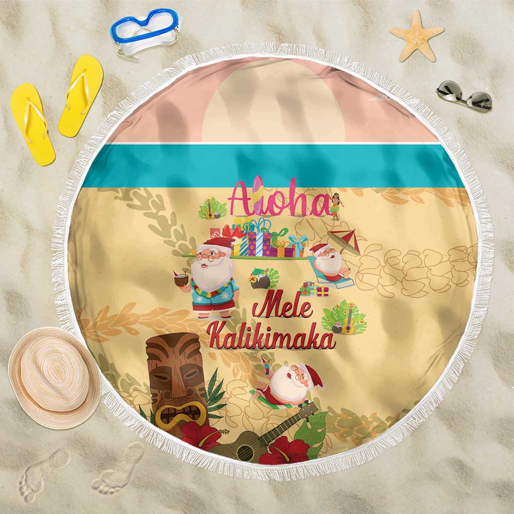 Aloha Hawaii Mele Kalikimaka Beach Blanket Beachy Funny Santa Hawaiian Lei - Polynesian Pride