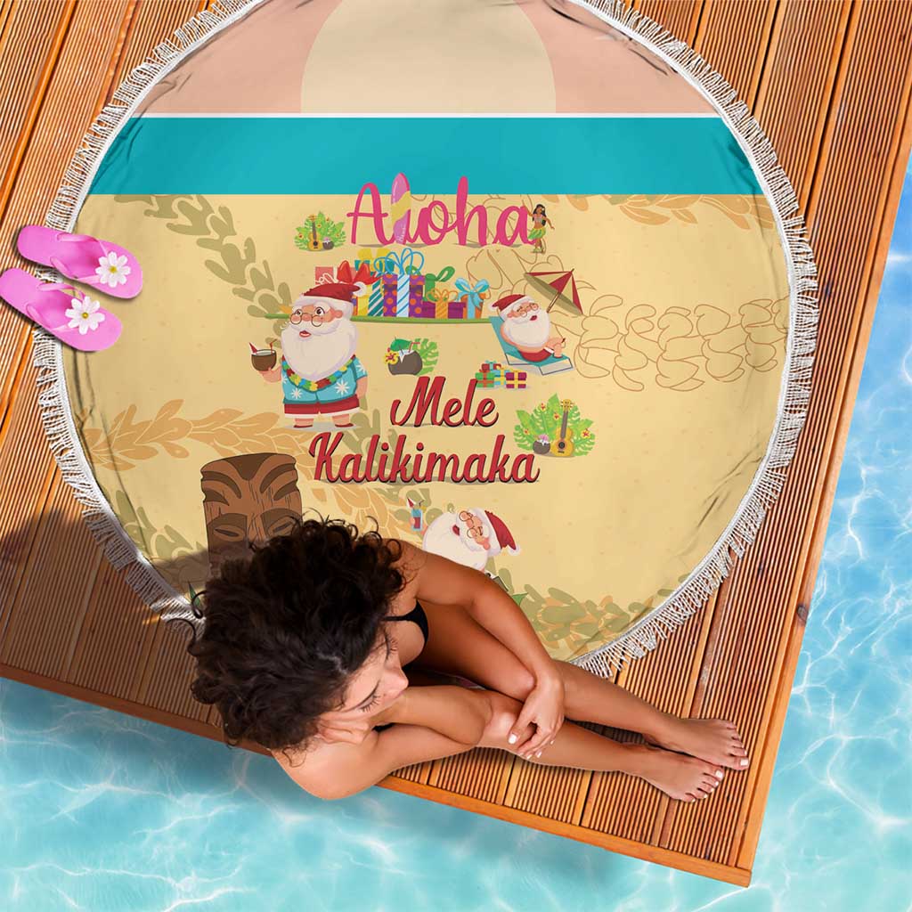Aloha Hawaii Mele Kalikimaka Beach Blanket Beachy Funny Santa Hawaiian Lei - Polynesian Pride