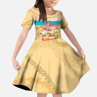 Aloha Hawaii Mele Kalikimaka Family Matching Off Shoulder Maxi Dress and Hawaiian Shirt Beachy Funny Santa Hawaiian Lei - Polynesian Pride