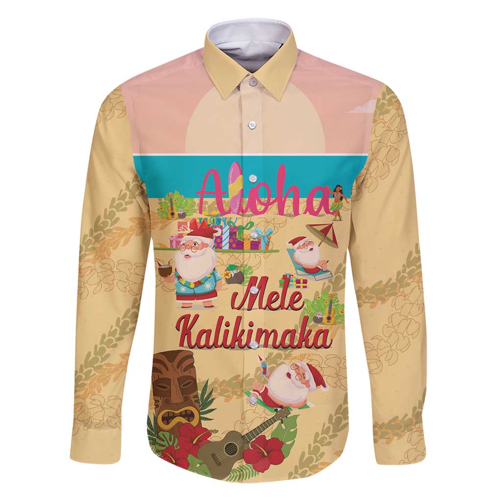 Aloha Hawaii Mele Kalikimaka Family Matching Puletasi and Hawaiian Shirt Beachy Funny Santa Hawaiian Lei - Polynesian Pride