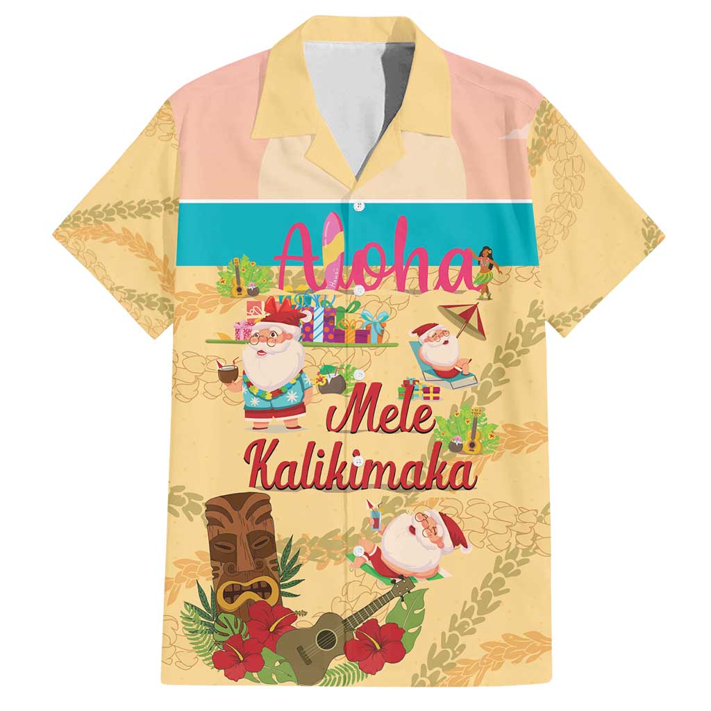 Aloha Hawaii Mele Kalikimaka Family Matching Summer Maxi Dress and Hawaiian Shirt Beachy Funny Santa Hawaiian Lei - Polynesian Pride