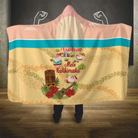 Aloha Hawaii Mele Kalikimaka Hooded Blanket Beachy Funny Santa Hawaiian Lei - Polynesian Pride