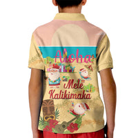 Aloha Hawaii Mele Kalikimaka Kid Polo Shirt Beachy Funny Santa Hawaiian Lei - Polynesian Pride