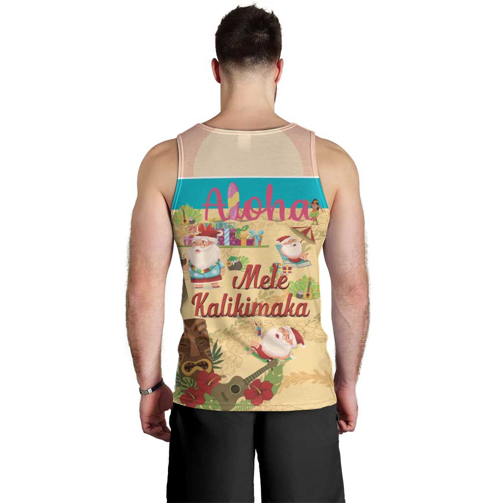 Aloha Hawaii Mele Kalikimaka Men Tank Top Beachy Funny Santa Hawaiian Lei - Polynesian Pride