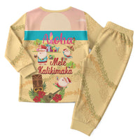 Aloha Hawaii Mele Kalikimaka Christmas Pajama Set Beachy Funny Santa Hawaiian Lei - Polynesian Pride