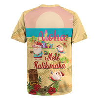 Aloha Hawaii Mele Kalikimaka Rugby Jersey Beachy Funny Santa Hawaiian Lei - Polynesian Pride